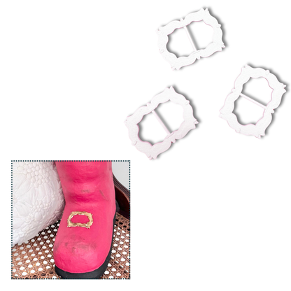 Santa Buckles – Set of 3 Festive Accents-  3D- The Celebration Co.