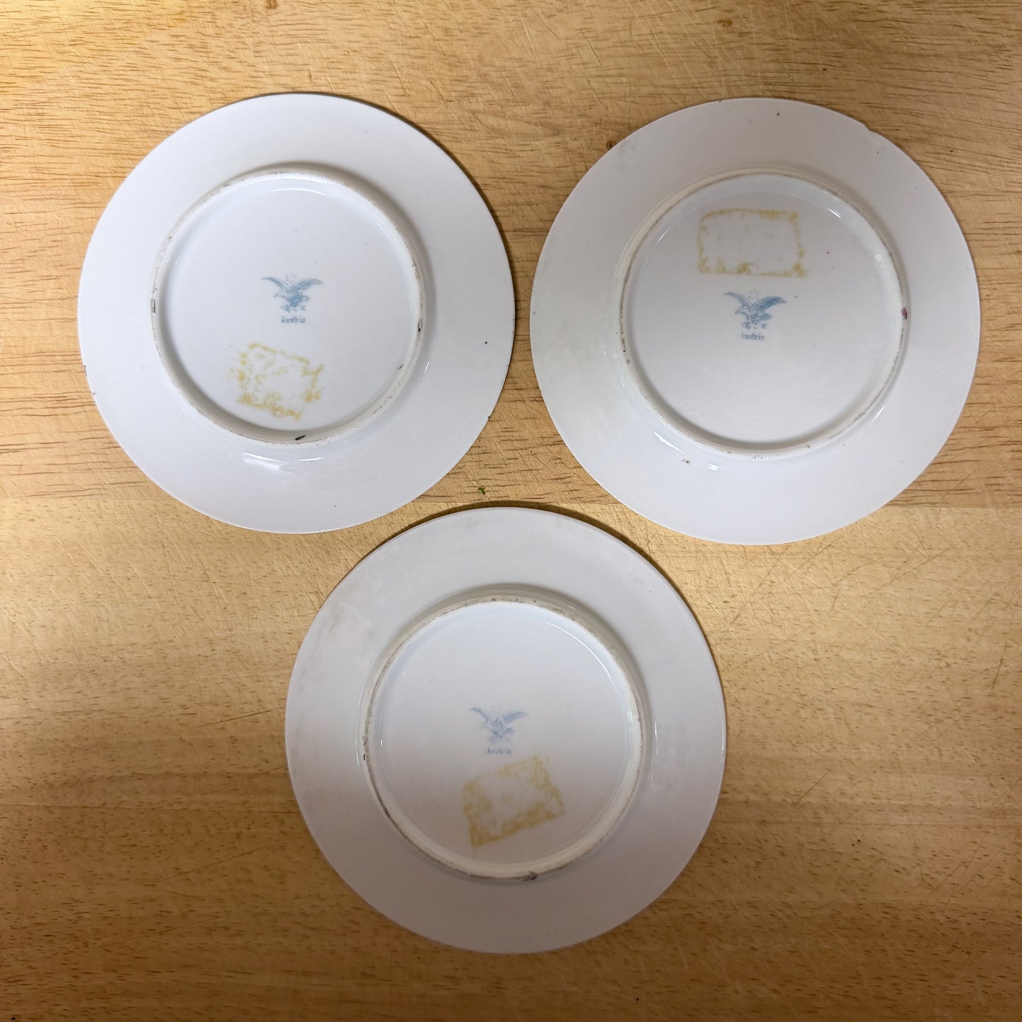 Vintage Austria Hand-Painted Floral Porcelain Saucers – Set of 3-  vintage- The Celebration Co.