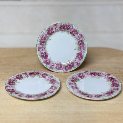 Vintage Austria Hand-Painted Floral Porcelain Saucers – Set of 3-  vintage- The Celebration Co.