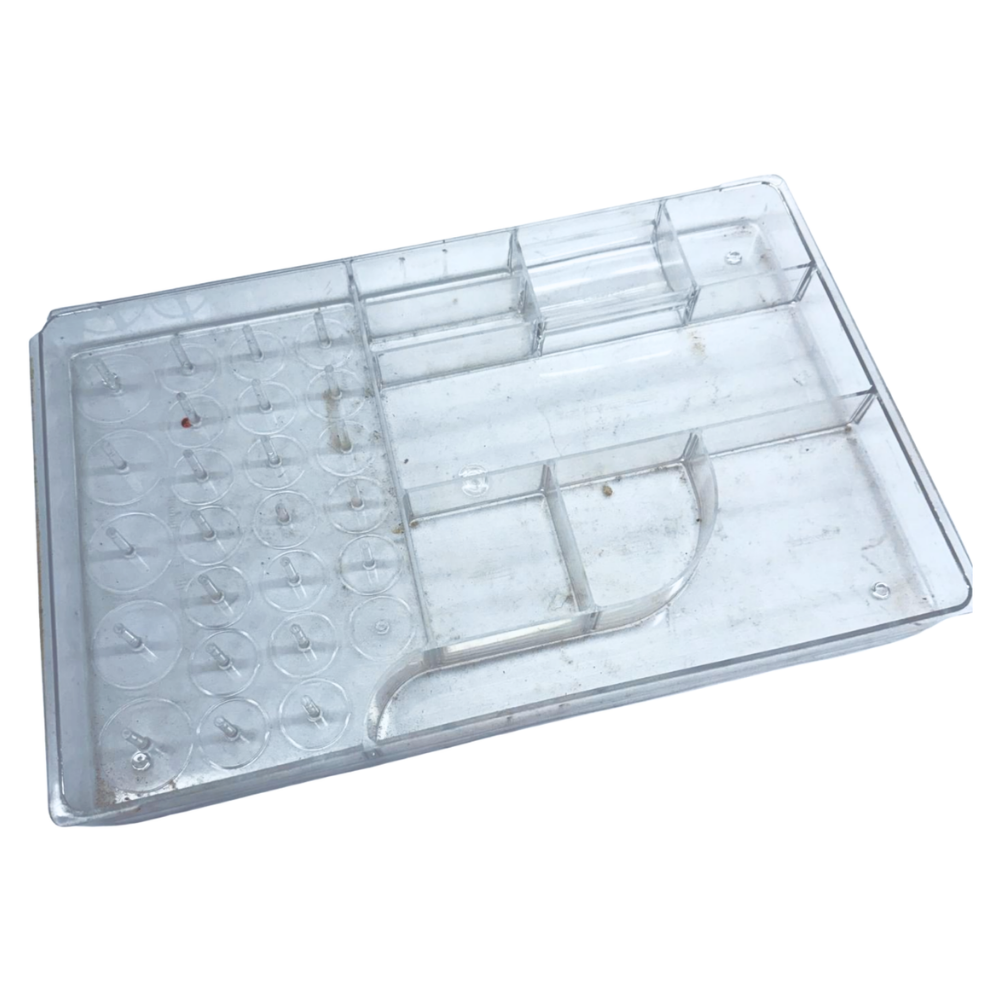 Vintage 1960s Burnt Orange Plastic Sewing Caddy with Removable Trays-  Decor- The Celebration Co.