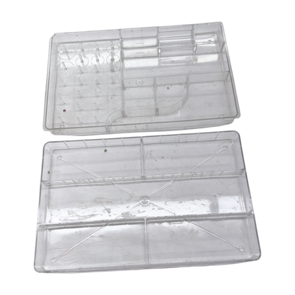 Vintage 1960s Burnt Orange Plastic Sewing Caddy with Removable Trays-  Decor- The Celebration Co.