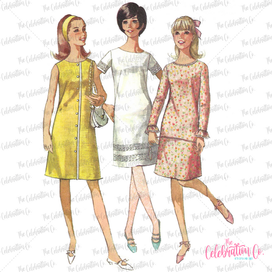 Vintage Sewing Pattern Digital Print (Choose from 5 Designs)