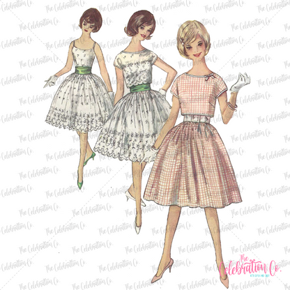 Vintage Sewing Pattern Digital Print (Choose from 5 Designs)