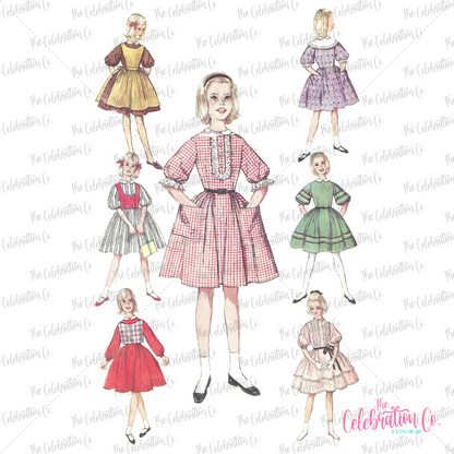 Vintage Sewing Pattern Digital Print (Choose from 5 Designs)