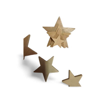 Assorted Unfinished Wood Star Cutout Shapes