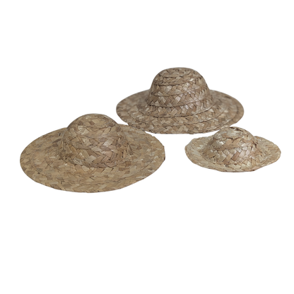 Woven Natural Straw Hat  - Set of 3