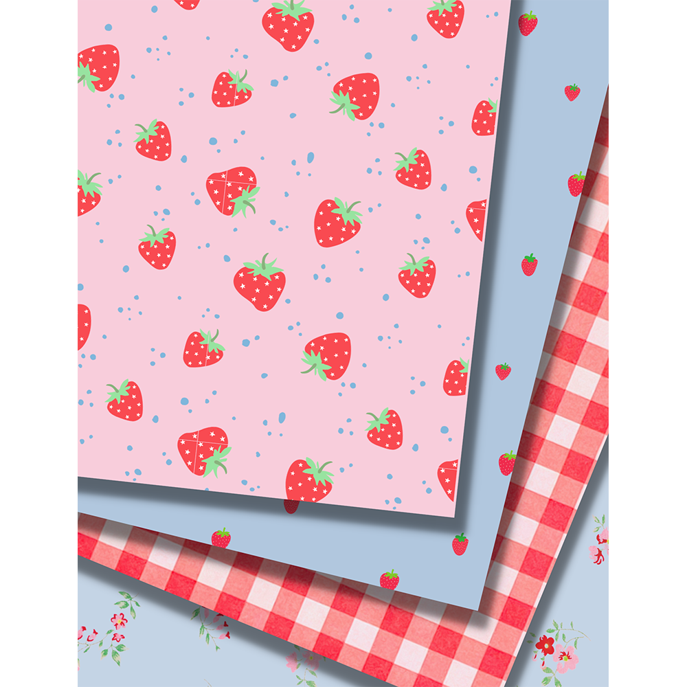 Strawberry Picnic - Digital Download - Craft Paper Package