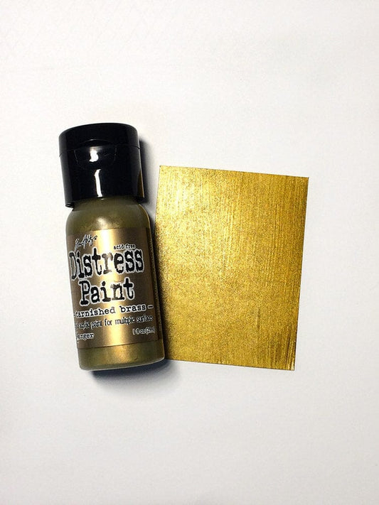 Tim Holtz Distress® Flip Top Paint Tarnished Brass-  Paints & Mediums- The Celebration Co.