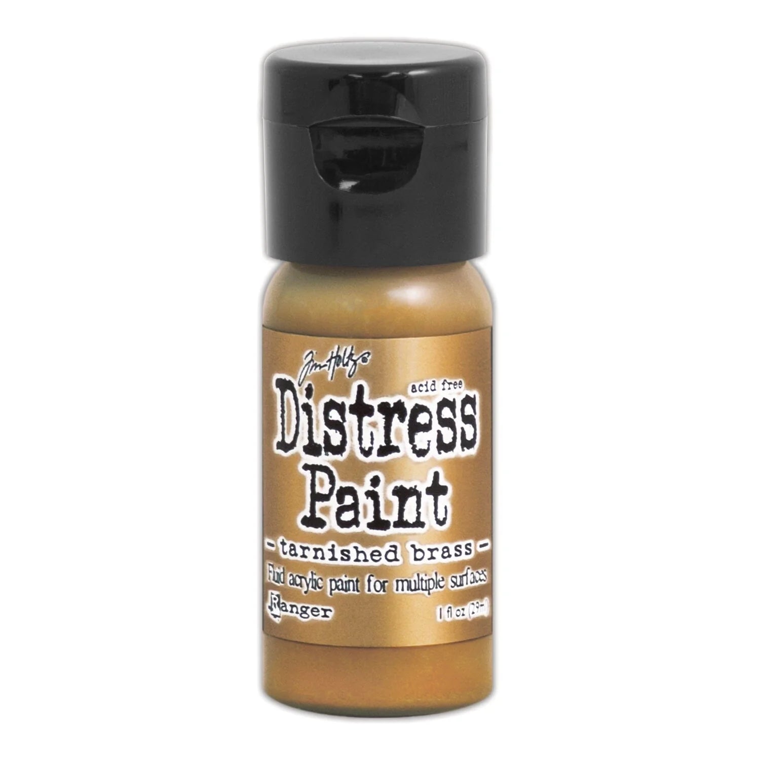 Tim Holtz Distress® Flip Top Paint Tarnished Brass-  Paints & Mediums- The Celebration Co.