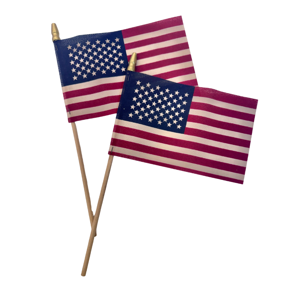 Tea-Stained Mini American Flags (Package of 2)-  Craft Supplies- The Celebration Co.