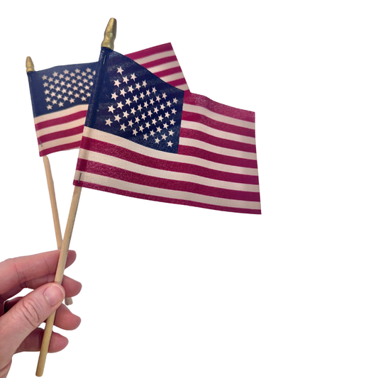 Tea-Stained Mini American Flags (Package of 2)-  Craft Supplies- The Celebration Co.