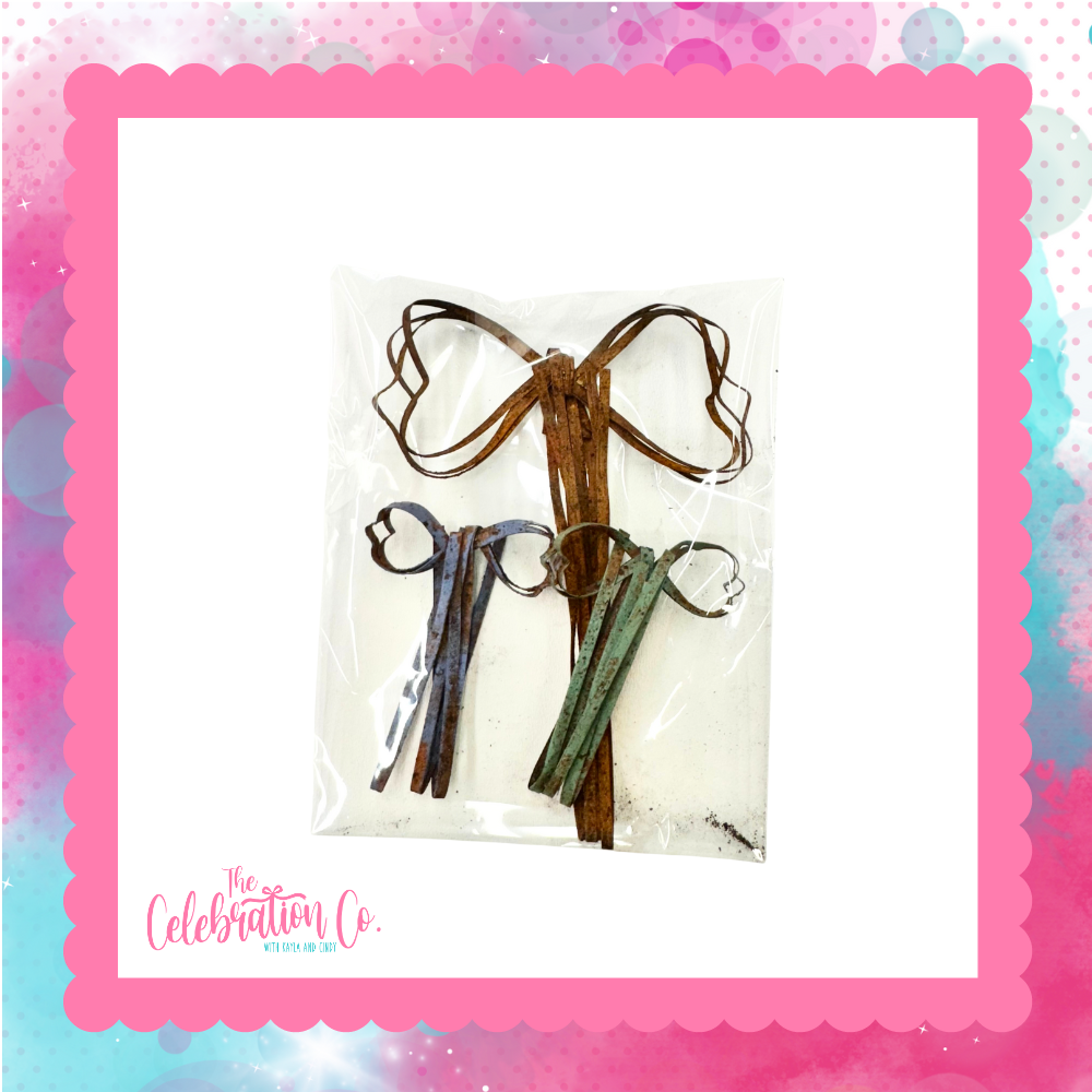 Rusty Tin Bows - Package of 3