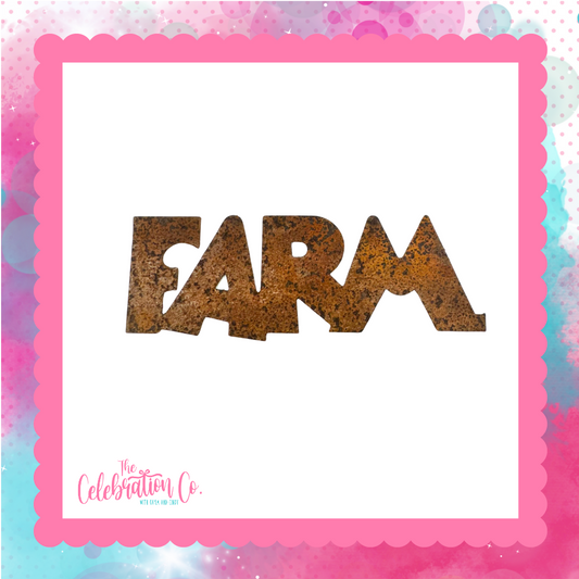 4-1/2" Rusty Tin "Farm" Word Cutout - Package of 2