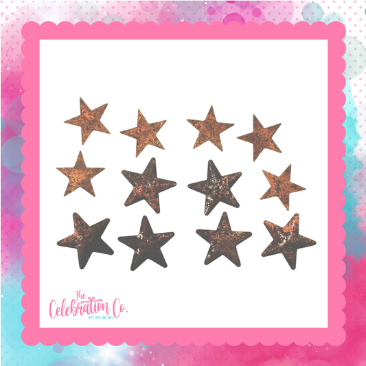 Rusty Tin Stars - Package of 12