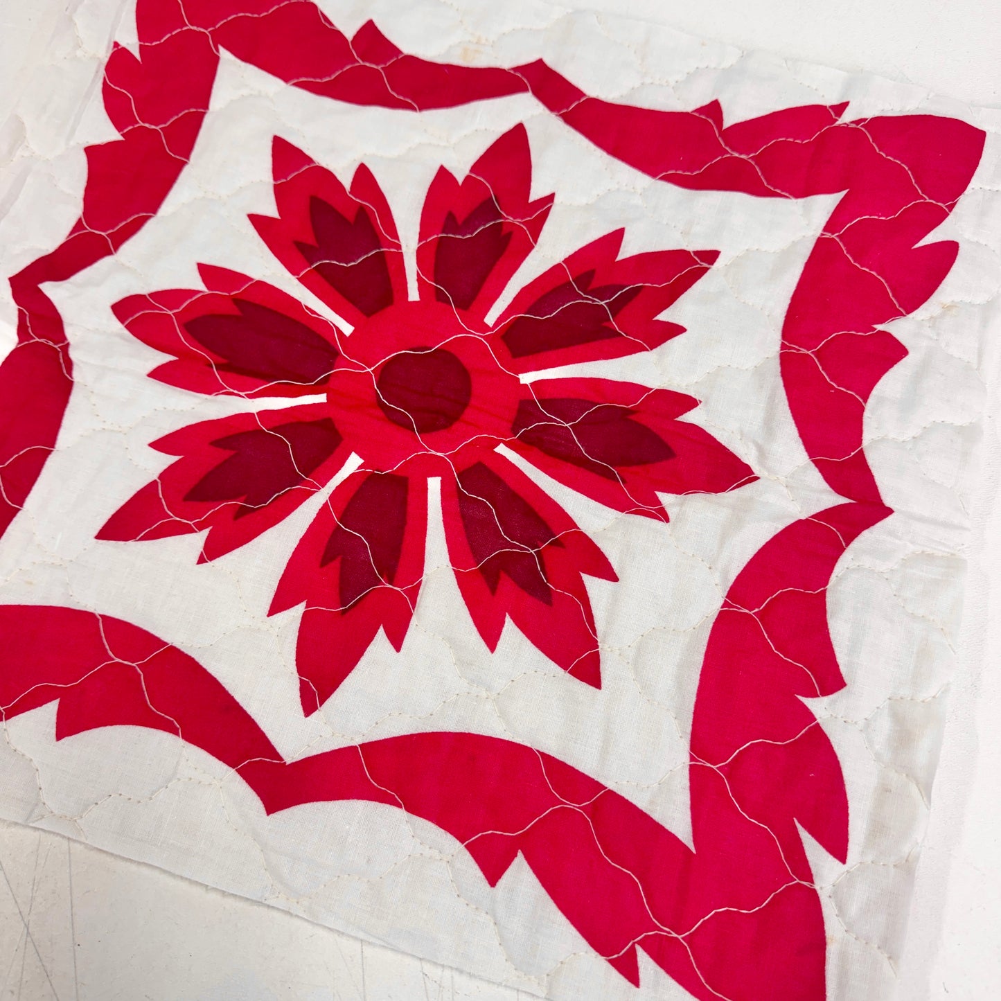 Two Tone Red & White Quilt Fat Quarter
