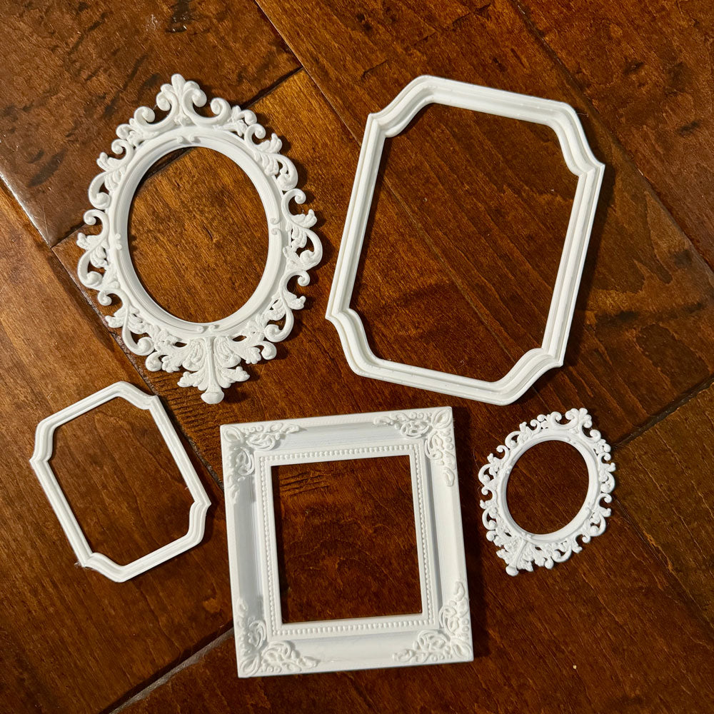 Vintage-Style 3D Printed Frames (Set of 5)