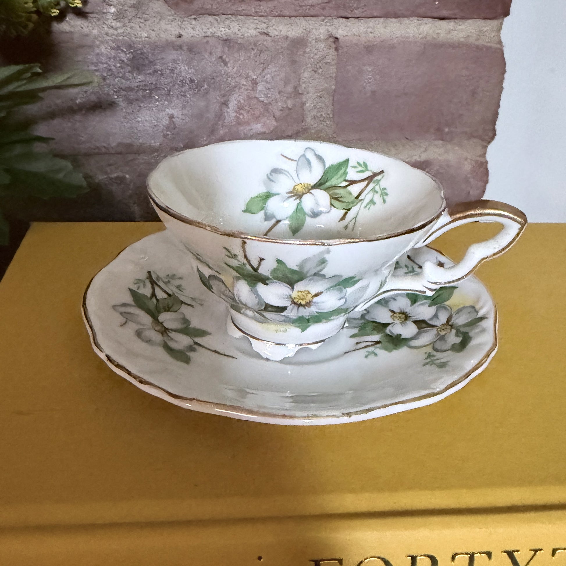 Vintage Lefton China Hand-painted Floral Teacup & Saucer Set-  vintage- The Celebration Co.
