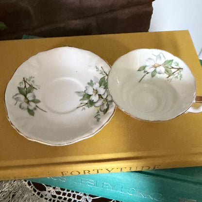 Vintage Lefton China Hand-painted Floral Teacup & Saucer Set-  vintage- The Celebration Co.