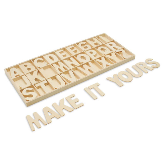 Wood Sorting Tray with Letters