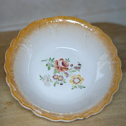 Vintage Floral Ironstone Serving Bowl-  vintage- The Celebration Co.