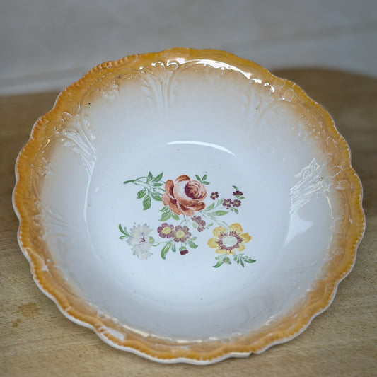 Vintage Floral Ironstone Serving Bowl-  vintage- The Celebration Co.