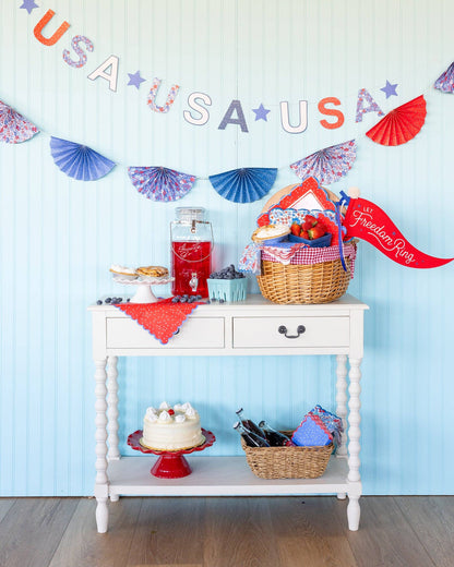Floral Americana Bunting Banner-  Party- The Celebration Co.