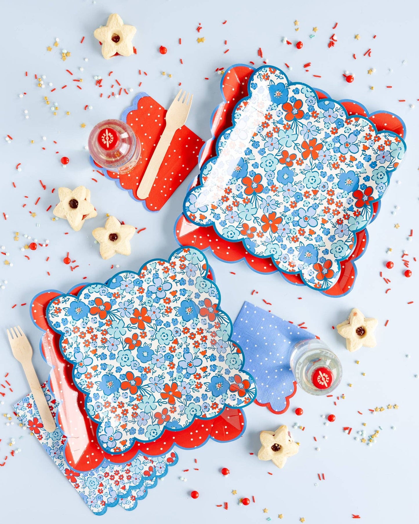 Floral Americana 9" Plate (Package of 8)-  Party- The Celebration Co.