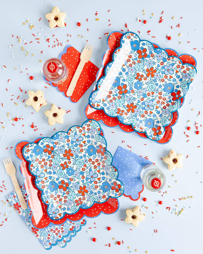 Floral Americana 9" Plate (Package of 8)-  Party- The Celebration Co.