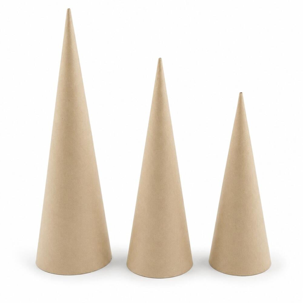 Paper Mache Cones – Set of 3-  Paper Mache- The Celebration Co.