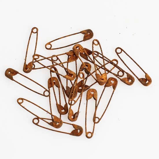 Rusty Metal Safety Pins-  Embellishments- The Celebration Co.