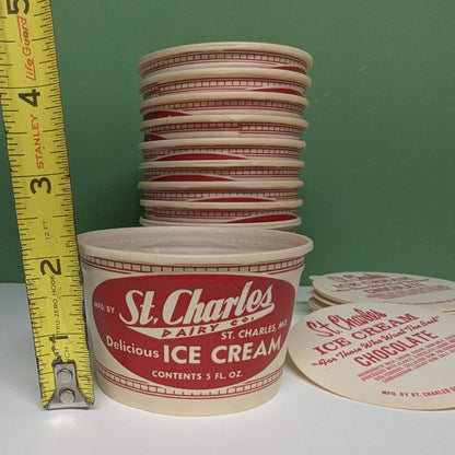 Vintage St Charles Chocolate ice cream cup w/ lid-  vintage- The Celebration Co.