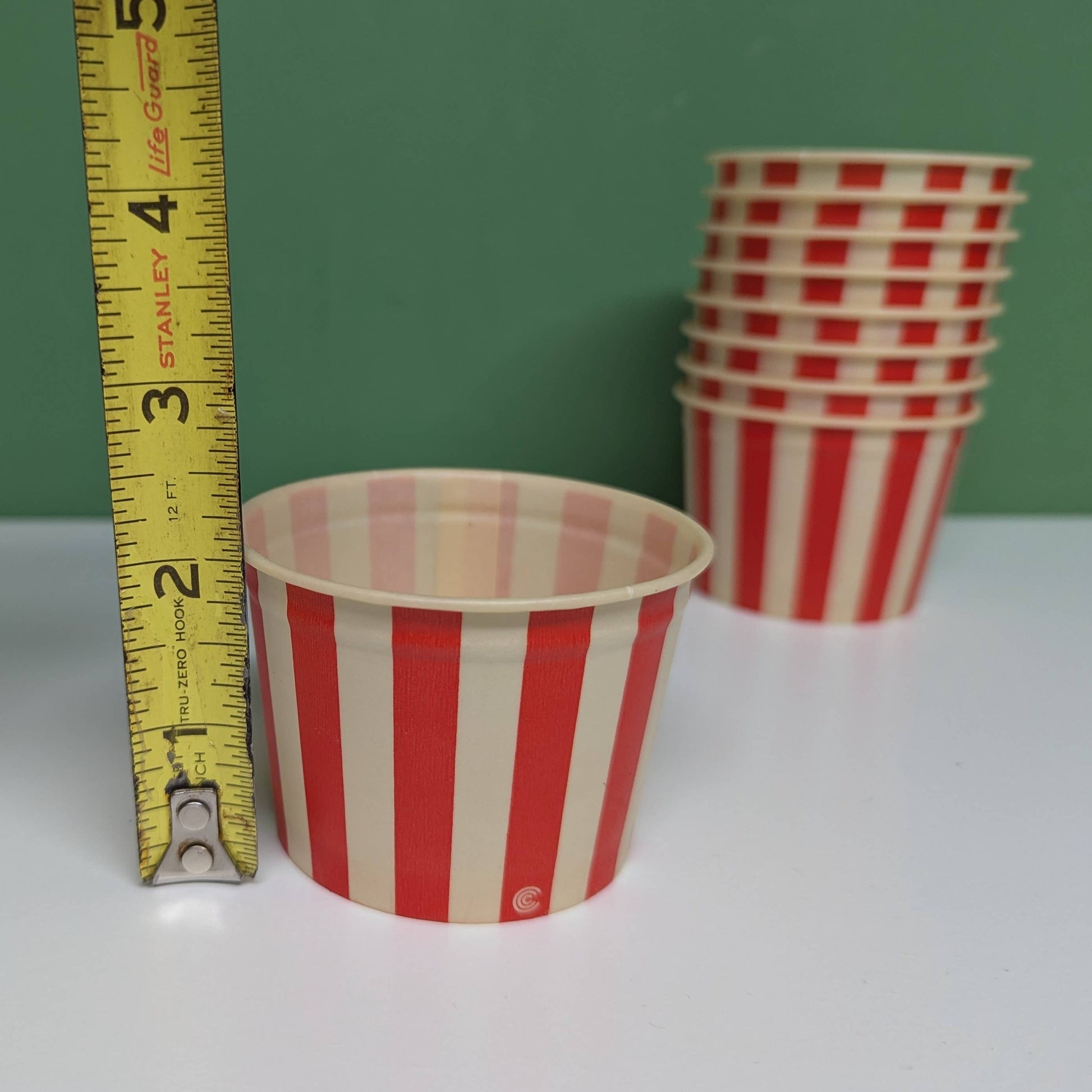 Red striped ice cream cup-  vintage- The Celebration Co.