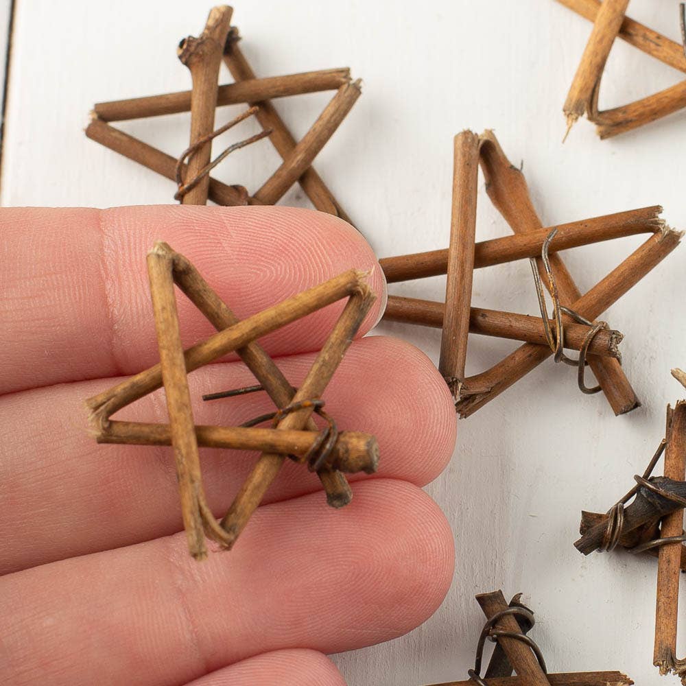 Mini Twig Vine Stars – Bag of 6-  Embellishments- The Celebration Co.