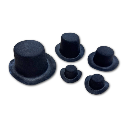 Black Top Hats (Package of 5)