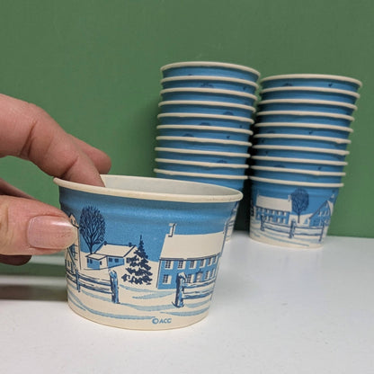 Vintage Winter Scene Ice Cream Cup-  vintage- The Celebration Co.