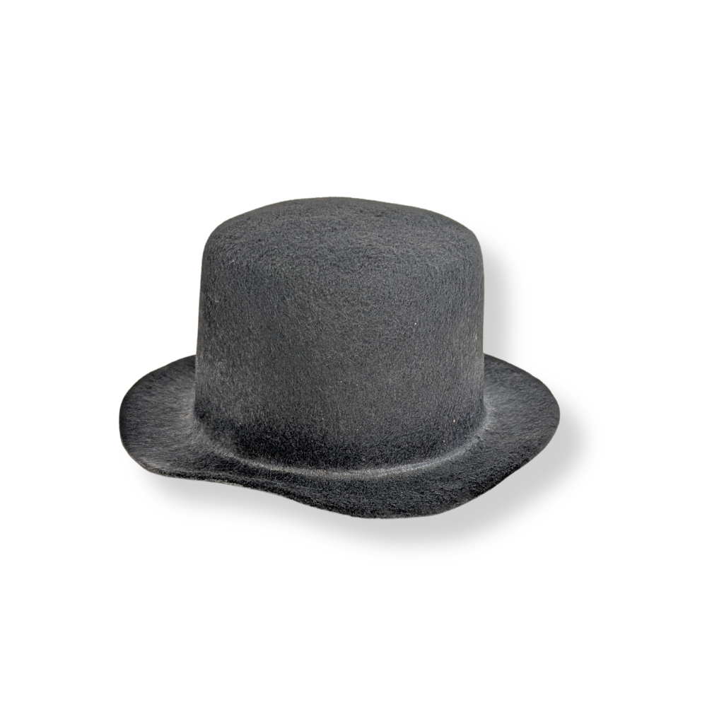 Black Flocked Top Hat-  Embellishments- The Celebration Co.