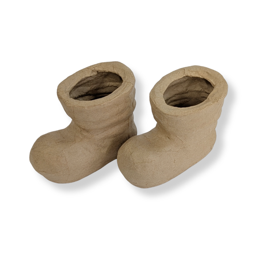 Pair of Paper Mache Santa Boots-  Paper Mache- The Celebration Co.